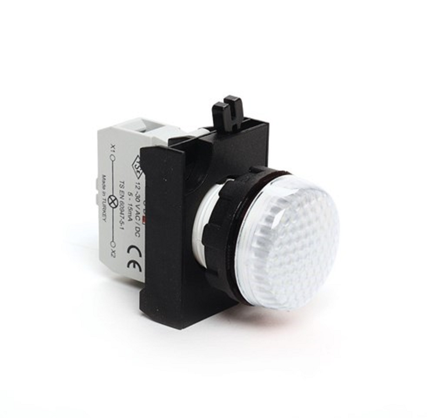 CP Series Plastic with LED 12-30V AC/DC White 22 mm Pilot - CP050XB