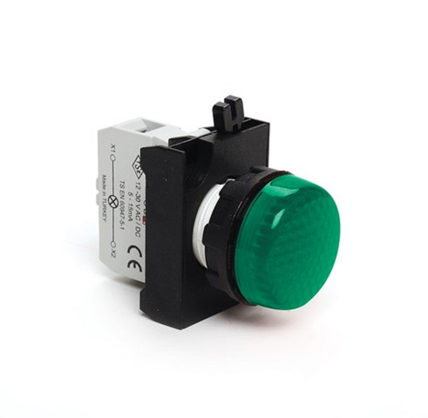 CP Series Plastic with LED 12-30V AC/DC Green 22 mm Pilot - CP090XY