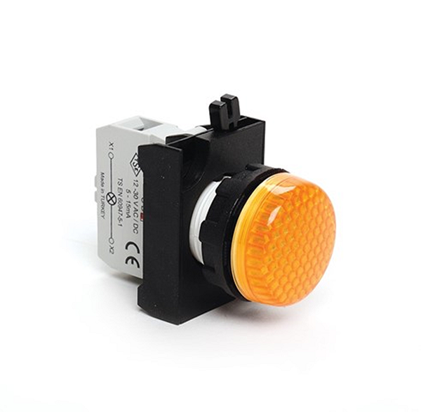 CP Series Plastic with LED 12-30V AC/DC Yellow 22 mm Pilot - CP080XS